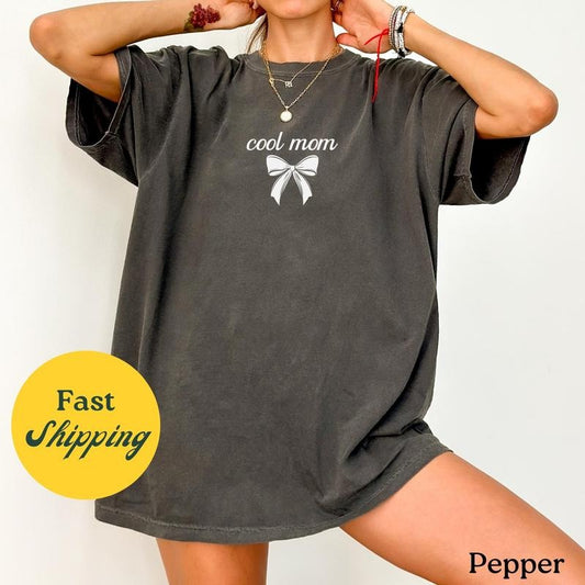 Comfort Colors Cool Mom T-Shirt, Cool Moms Club T-Shirt, Mom Life T-Shirt, Mother's Day T-Shirt, Mom Appreciation Shirt, Coquette Bow Mom Tee