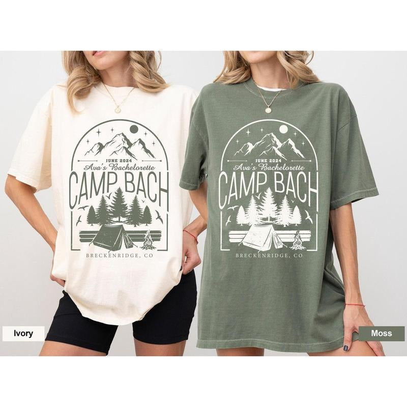 Comfort Colors Custom Bachelorette Party Shirts, Custom Name Location Bachelorette Party Shirts, Camp Bachelorette,...