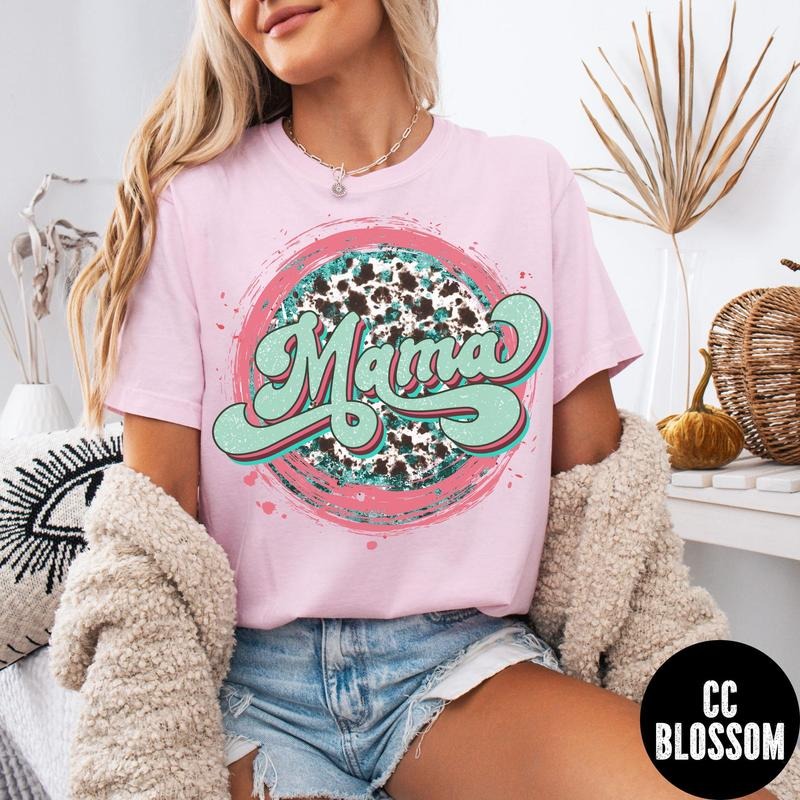 Comfort Colors Cute Mama Shirt, Trendy Cowhide Mama Shirt, Cute Mama Shirt, Mother's Day Gift, Mom Shirt, Retro Mama Shirt, Mom's Birthday