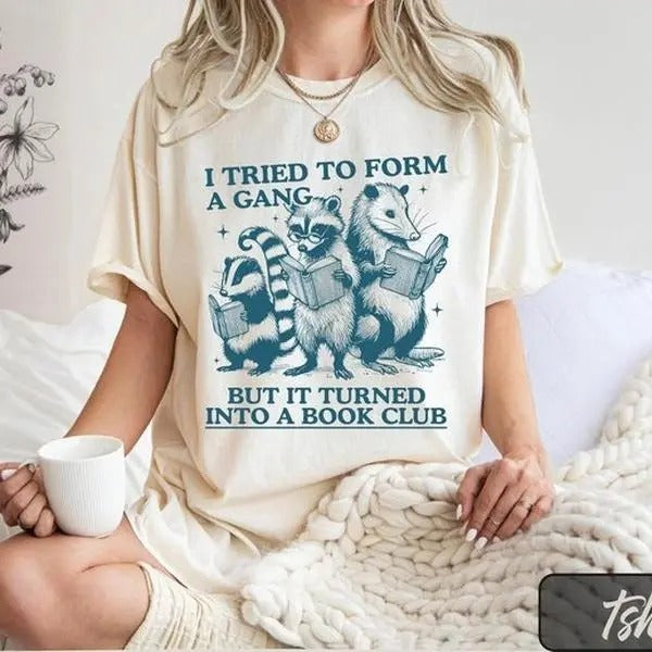 Comfort Colors Funny Reading Shirt, I Tried to Form A Gang But It Turned Into A Book Club, Retro Librarian Shirt, Book...