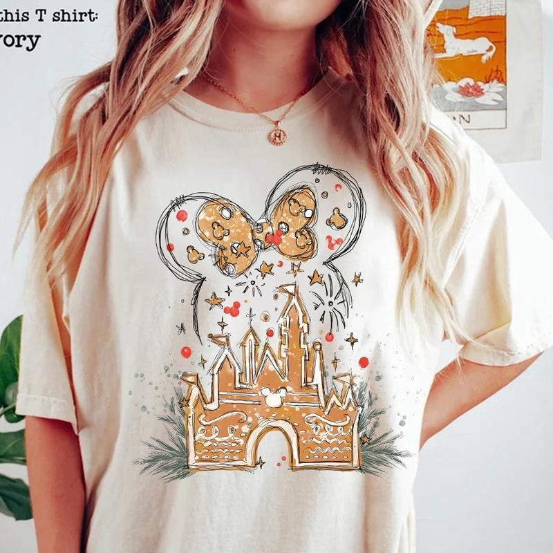 Comfort Colors Gingerbread Castle Christmas T-shirt, Crewneck Sweatshirt