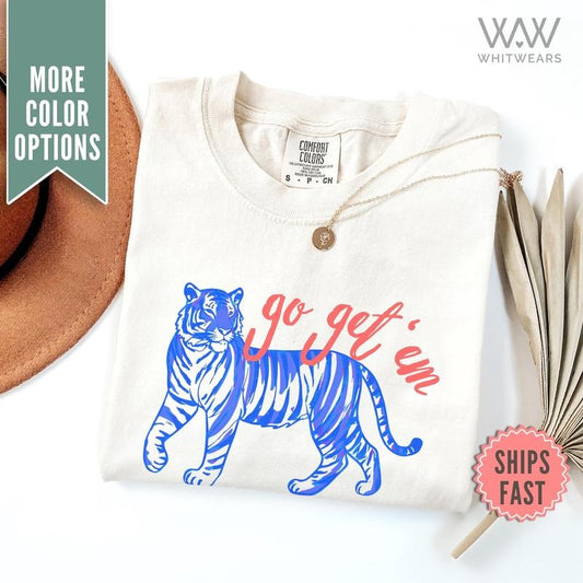 Comfort Colors Go Get 'Em Tiger T-Shirt, Comfort Colors Retro Tiger T-Shirt, Aesthetic T-Shirt, Vintage Inspired Shirt, Trendy Tiger Retro