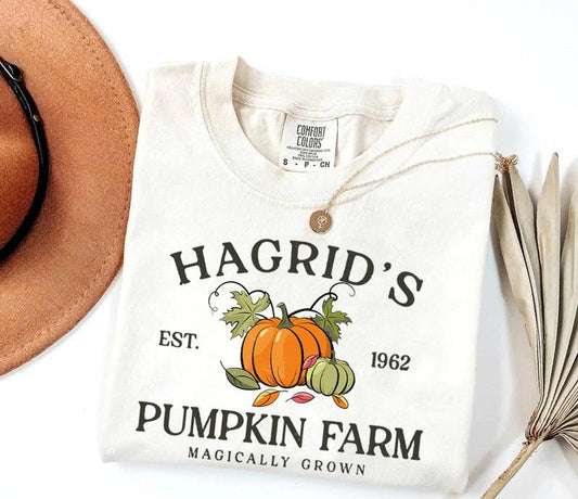 Comfort Colors Hagrid Pumpkin Shirt, Fall Wizard Tee, Halloween Pumpkin Patch, Cute Autumn T-Shirt, Magical Farm Shirt, Cozy Wizard Fall