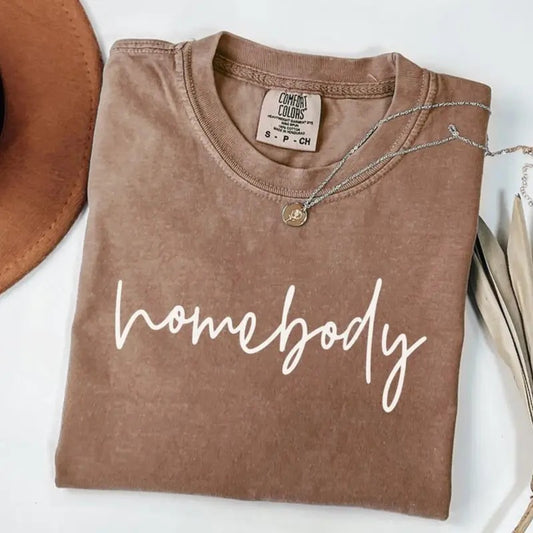Comfort Colors Homebody T-Shirt , Slouchy Crewneck, Cozy Sweatshirt, Trendy Woman Sweaters, Oversized Tshirt, Homebody Tee, Xmas Gift