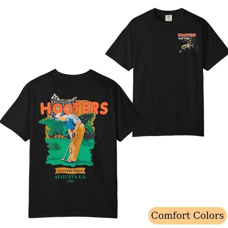 Comfort Colors Hooters Golf Club Week 1993 Vintage Golf 2 Sided T-Shirt, Retro Graphic Tee For Men And Women, Unisex...
