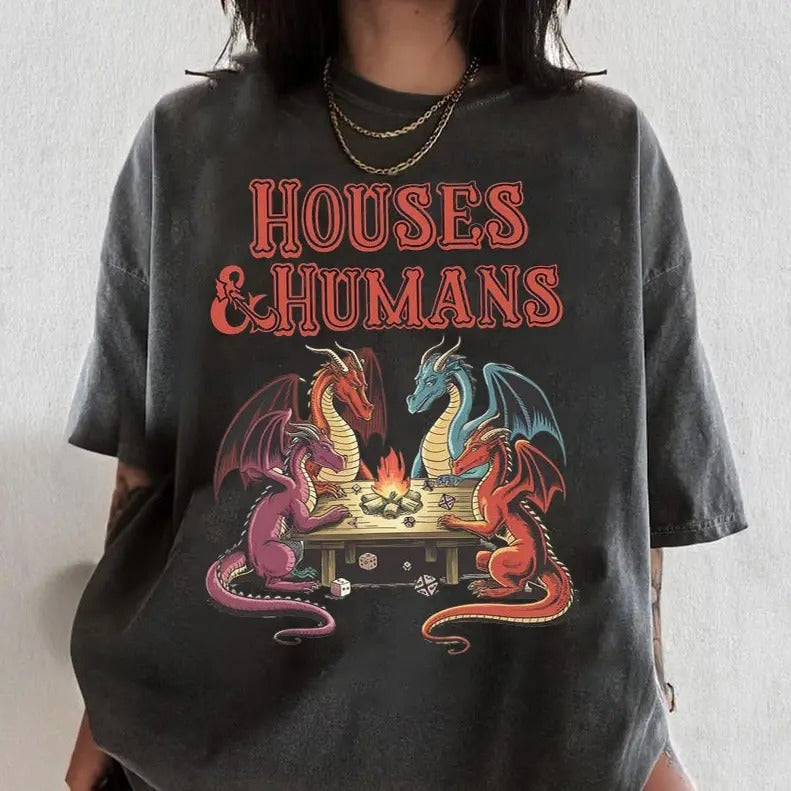 Comfort Colors Houses and Humans RPG Shirt, DnD Class Shirt, D&D Clothing, D and D Character Class T Shirt Hoodie, Sweatshirt