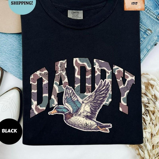 Comfort Colors Hunting Dad Shirt, Duck Hunting Shirt, Mallard Duck Shirt, Daddy of Hunters, Camo Dad Shirt, Hunting Season, Daddy Shirt