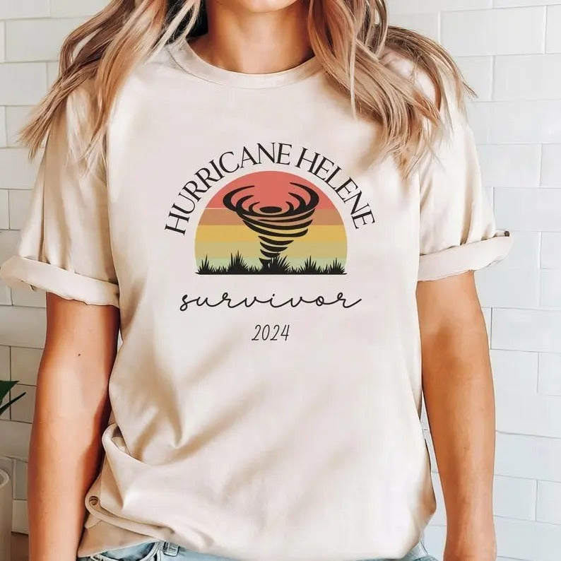 Comfort Colors Hurricane Helene Shirt, Hurricane Survivor Tee Storm t-Shirt, i Survived Hurricane Helene Shirt Florida...
