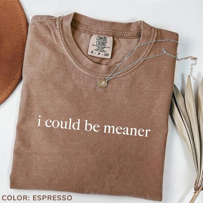 Comfort Colors I Could Be Meaner Shirt, Funny Humor Shirt, Sarcastic Shirt, Funny Quote Shirt, Sarcasm Shirt, Trendy Shirt for Women