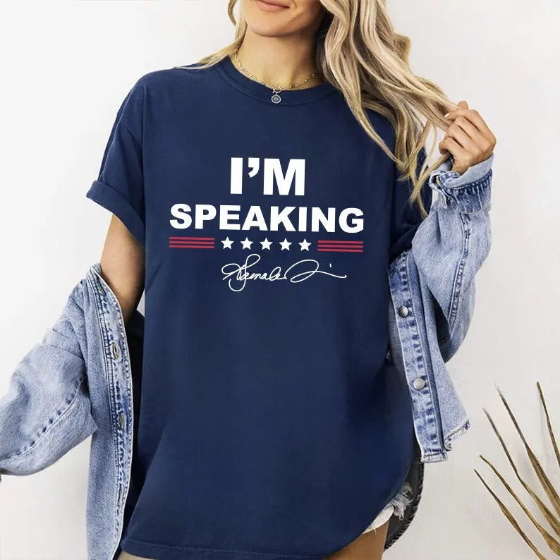 Comfort Colors I'm Speaking Shirt, Kamala Harris Shirt, US Vice Presidential Debate Shirt President Day Shirt, Woman Power, I'm Speaking Tee
