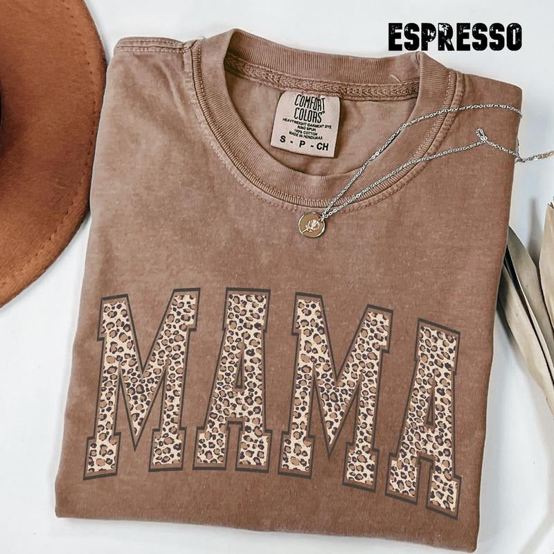Comfort Colors Leopard Mama T-Shirt, Mothers Day Gift, Mom T-Shirt, Retro Mama Shirt, Gift For Mom, Mama T-Shirt, Leopard Mama Shirt