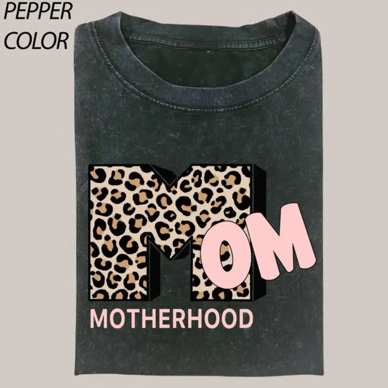 Comfort Colors Leopard Mother Hood T-shirt, Mama Tee, Strong Woman Shirt, Mothers Day Gift Top Womenswear