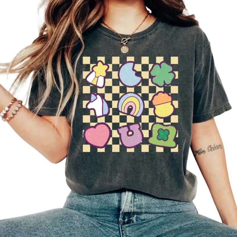 Comfort Colors Lucky Charm Shirt, Shamrock Rainbow T-Shirt, St Patricks Day Shirt, St Patricks Shirt, Lucky TShirt, St Patty's Good Luck Tee