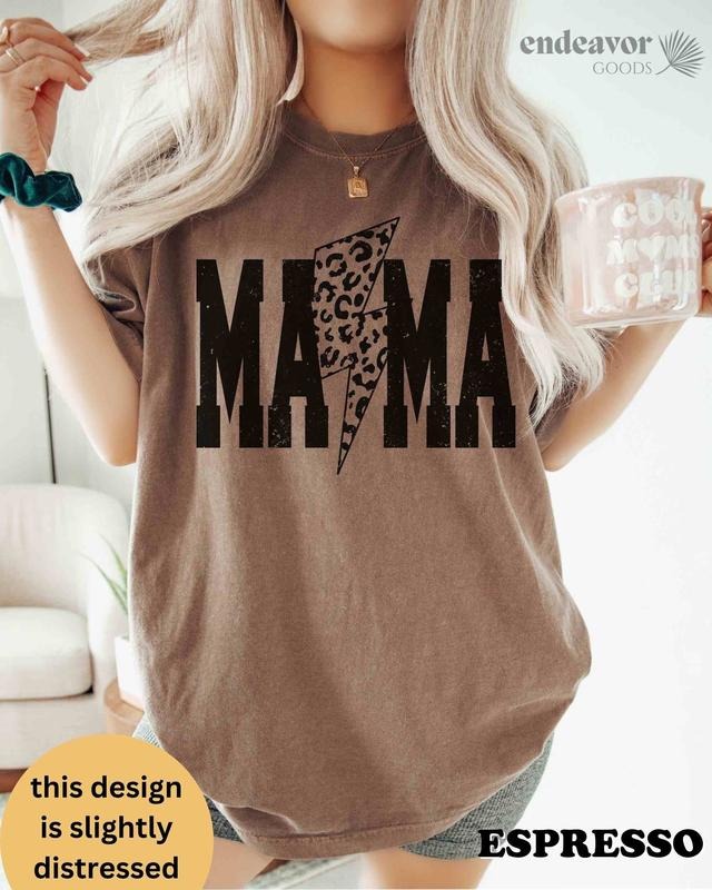 Comfort Colors Mama Lightning Bolt Shirt 90s Retro Mama Shirt Varsity Mama Shirt Mothers Day Gift Retro Mama Shirt Leopard Print Retro Mom