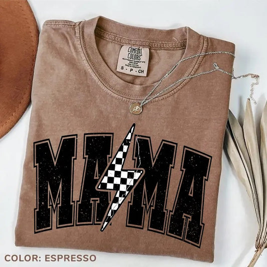 Comfort Colors Mama Lightning Bolt T-shirt, Mama Tee, Mama Shirt, Mom Life T-shirt, Retro Mama Tee, Mama Sublimation Shir