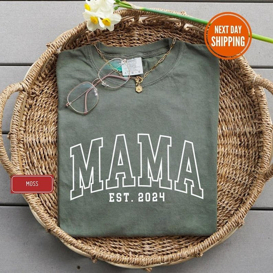 Comfort Colors Mama Shirt, Mama Est 2024 Shirt, Comfort Colors Mom Shirt, Gift for Mom, Cool Mom, Mother's Day, New Mom Gift