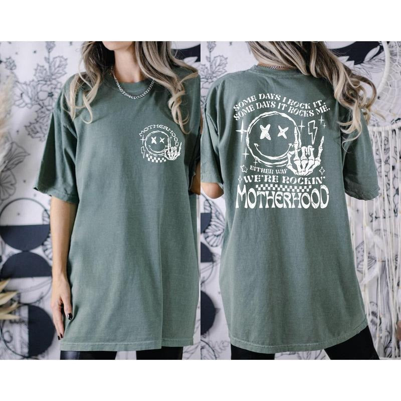 Comfort Colors Motherhood Some Day Rock It Some Day  It Rocks Me Shirt,Mama Shirt, Rocker Mom Gifts, Mothers Day Gift, Rocker Mama Tee LS882