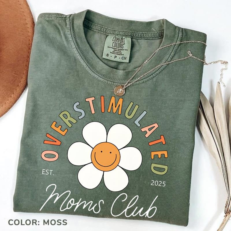 Comfort Colors Overstimulated Moms Club T-Shirt, Mama TShirt, Mom Tee, Gift for Mom, Morther's Day