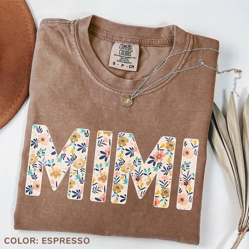 Comfort Colors Personalized Mimi T-shirt With Grandkids, Floral Mimi T-shirt, Mimi Gifts, Mother's Day Shirt, Grandma Shirt, Mimi Tee