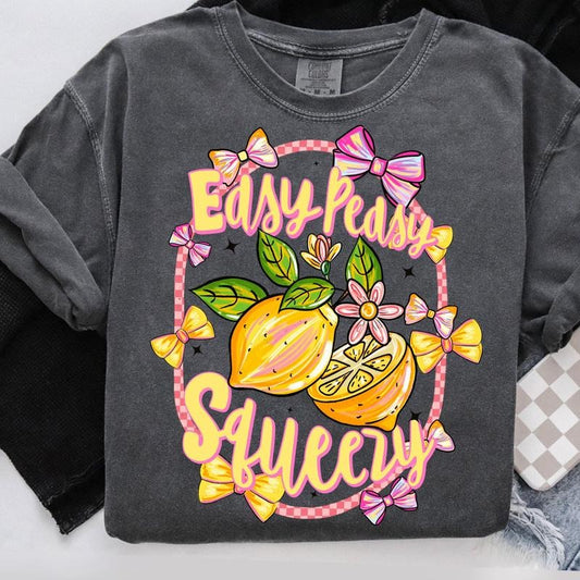 Comfort Colors Preppy Lemon Summer T-Shirt, Lemon Coquette T-Shirt, Preppy Summer Shirt, Girly Summer Shirt, Easy Peasy Shirt, Lemon Shirt Shirt