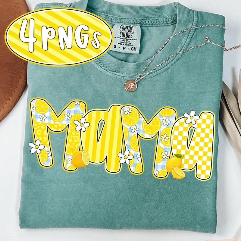 Comfort Colors Preppy Mama Lemon T-Shirt, Cute Lemon Floral Mama Shirt, Mothers day T-Shirt, Summer Mama Shirt,  Mama T-Shirt
