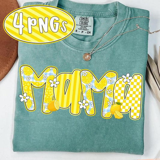 Comfort Colors Preppy Mama Lemon T-Shirt, Cute Lemon Floral Mama Shirt, Mothers day T-Shirt, Summer Mama Shirt,  Mama T-Shirt