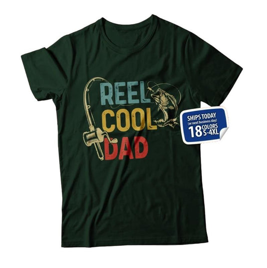 Comfort Colors Reel Cool Dad Shirt, Daddy's Fishing Buddy T-Shirt, Dad Fisherman, Gift from Kid, Gifts for Dad from Son or Daughter, Fathers Day Present
