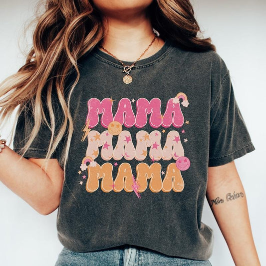 Comfort Colors Retro Mama T-Shirt, Mom Life T-Shirt, Mother's Day T-Shirt, Floral T-Shirt for Mom, Gift for Her, Momma T-Shirt, Mom TT-Shirt