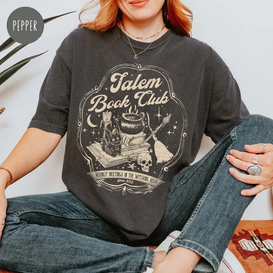 Comfort Colors Salem Book Club Shirt, Witch Book Club Shirt, Witches Spooky Season, Halloween Witch Vintage Shirt