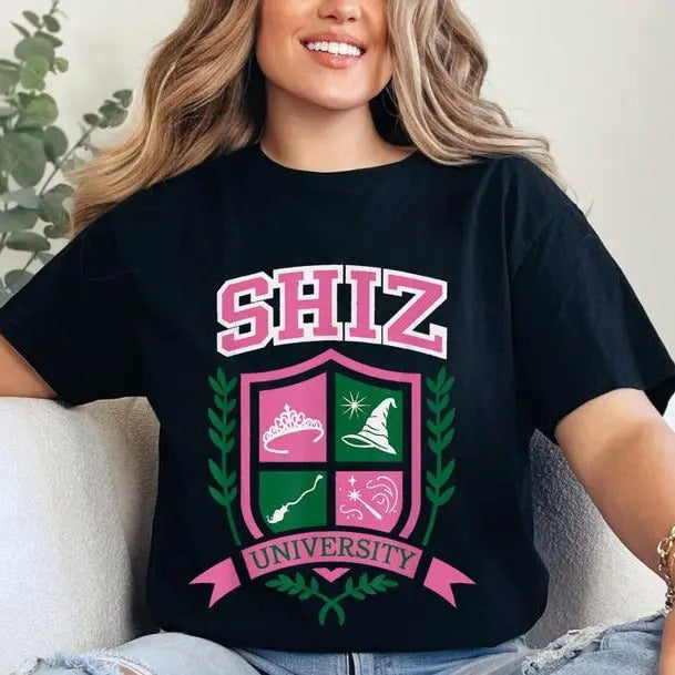 Comfort Colors Shiz University Shirt, Wicked Shirt, Wizard Shiz Uni Shirt, Musical Movie Sweatshirt, Defy Gravity Broomstick Magic Wand Tee