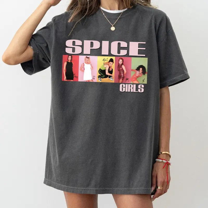 Comfort Colors Spice Girls Photo Block T-Shirt, Spice Tour Gift, Vintage 90s T shirt, Music Shirt for Fan Hoodie, Sweatshirt