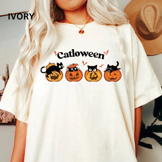 Comfort Colors Spooky Shirt, Halloween Cat Shirt, Catloween Shirt, Cats Shirt, Cat Mom, Comfort Colors Halloween Shirt, Casual Shirt Unisex, Halloween Clothing, Graphic Halloween Apparel, Casual Cotton T-shirt, Unisex Halloween
