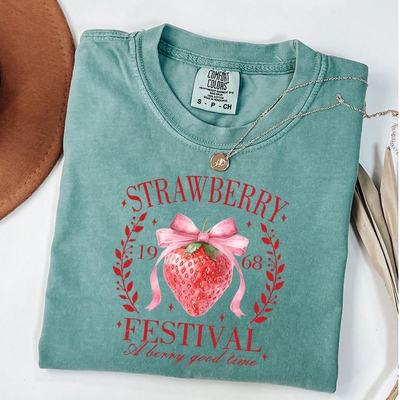 Comfort Colors Strawberry Festival 1968 Shirt, Cottagecore Strawberry T-Shirt, Strawberry Lover Gift, Botanical Tee...