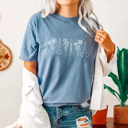 Comfort Colors Surgical Technologist Shirt, Minimalist Scrub Tech T-Shirt Grad, OR Surgeon Nurse First Assist Fabric Collar Cotton Top Traditional Womenswear Garment