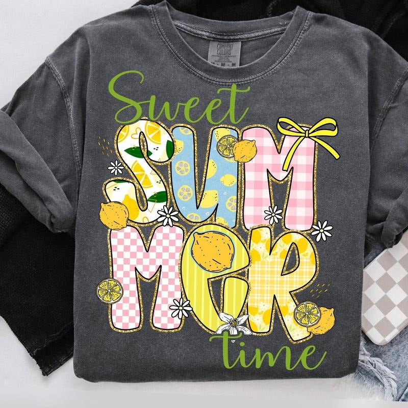 Comfort Colors Sweet Summer Time T-Shirt, Trendy Summer Vibes T-Shirt, Lemon Summer Shirt, When Life Gives You Lemons Make Lemonade Shirt