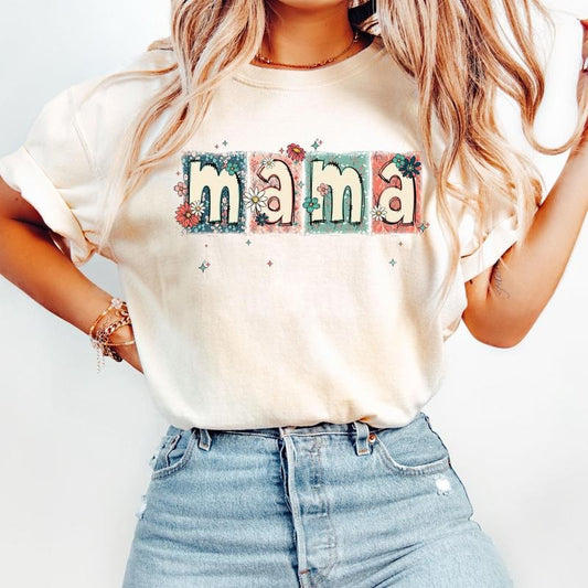Comfort Colors Vintage Mama T-Shirt, Floral Mama Shirt, Boho Mama T-Shirt, Mother's Day Gift