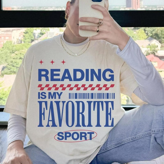 Comfort Colors Vintage Reading is My Favorite Sport Shirt, Bookish Teacher Tee, Book Reader Gift, Bookworm Tee, Library Shirt, Booklover TUYIS