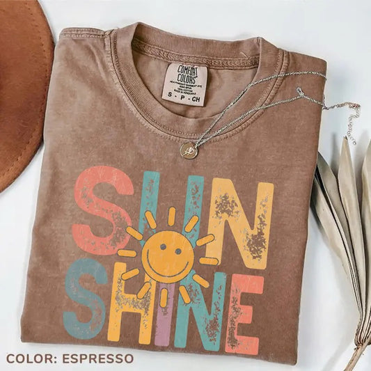 Comfort Colors Vintage Sunshine T-Shirt, Retro Beach Vacation T-Shirt, Beachy Vibes Tee, Retro Vacation Tee, Hello Summer Tee, Hello Sunshine T-Shirt