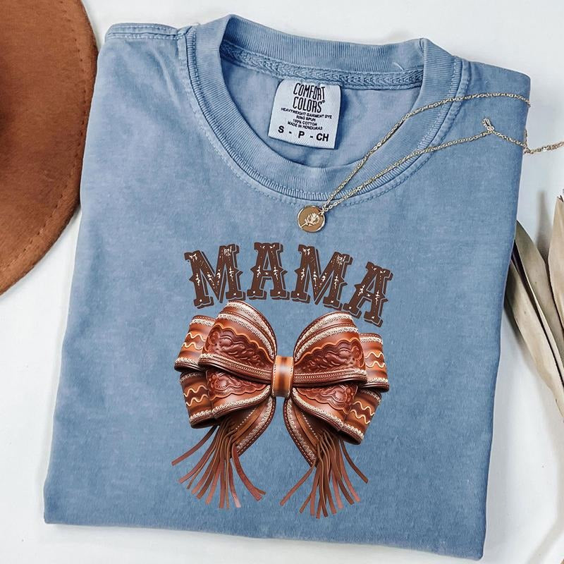 Comfort Colors Western Mama Shirt, Coquette Mama Shirt, Cowhide Mama T-shirt, Mother's Day Gift, Coquette Western Mom...