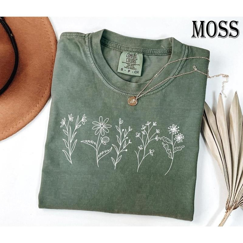 Comfort Colors Wildflower Shirt, Floral Cottagecore Tee, Botanical , Flower , Nature , Wildflower ,Wild Flower Shirt...