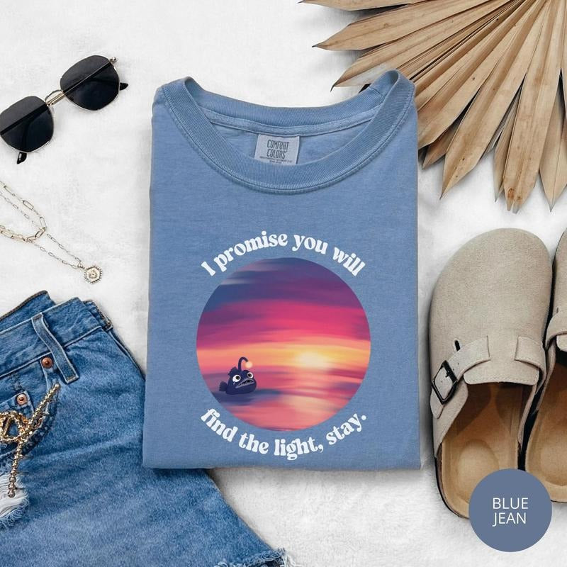 Comfort color Anglerfish Shirt, Shine Bright Anglerfish, Cute Anglerfish Find the Light Shirt, Anglerfish Ocean Lover...