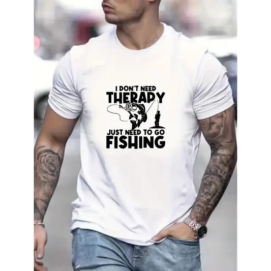 Comfy Graphic Tee for Men - Vibrant Slogan Pattern Print, Soft Fabric, Breathable, Relaxed Fit, Perfect for Outdoor Summer Activities - Mens Clothing, Tops for Men, Casual Wear Made in USA