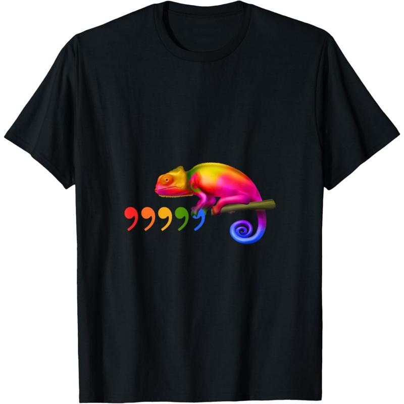 Comma Chameleon Funny 80s Animal Lizard Lover T-Shirt made in usa Hoodie, Sweatshirt | DripVista.com