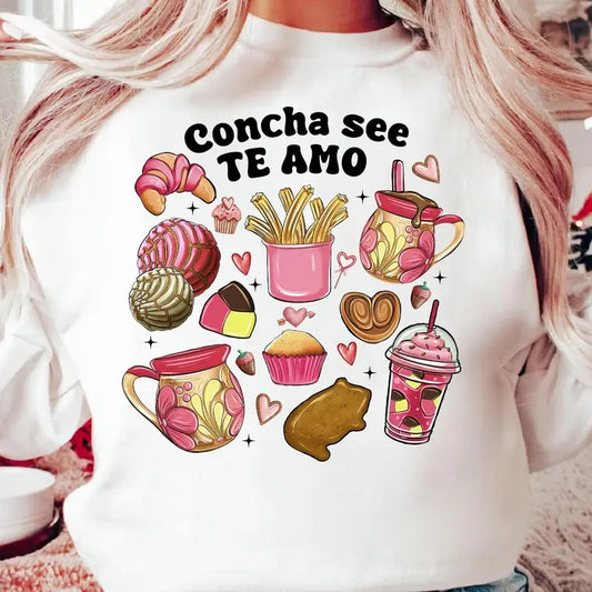 Concha See Te Amo Mexican Valentine Shirt, Valentines Day Shirt, Mexican Valentine Shirt, Concha Valentine's Day Shirt, 14th February Shirt