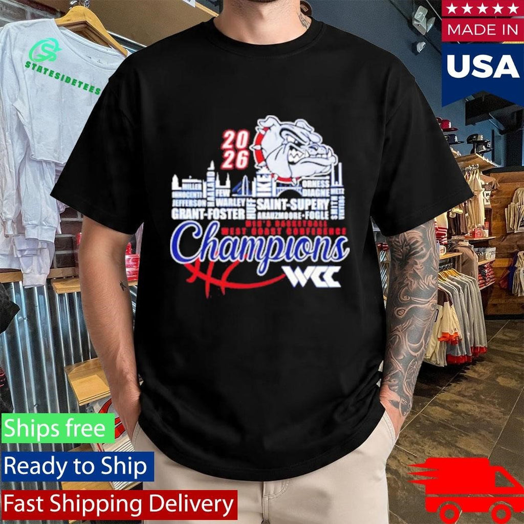 Congrats Gonzaga Bulldogs Champions 2026 WCC Men’s Basketball Mascot Shirt