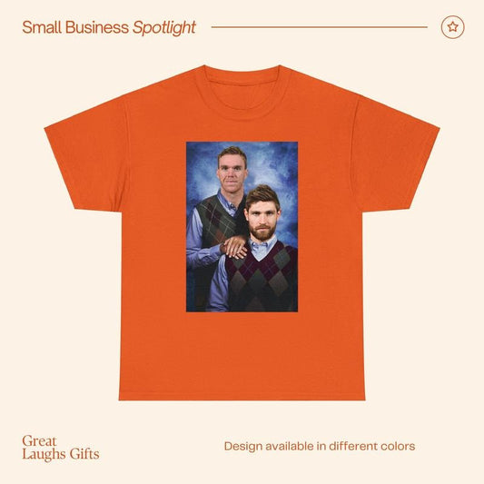 Connor McDavid Leon Draisaitl Edmonton Oilers Funny T-Shirt, Christmas Gift Fathers Day Unisex Heavy Cotton T-Shirt