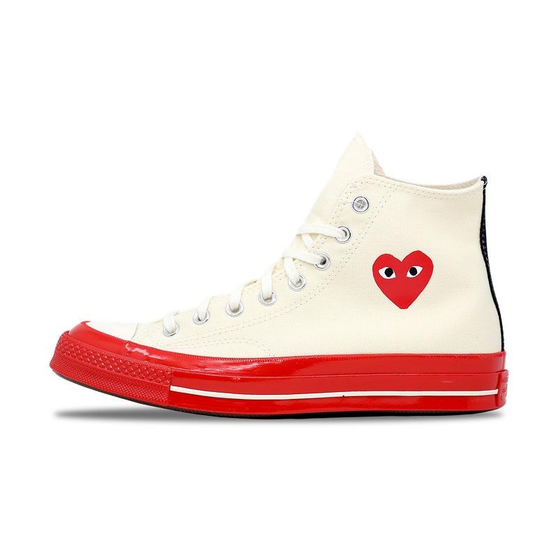 Converse Chuck Taylor All-Star 70 Hi CDG PLAY White Red (A01794C) Size 8-12 Running Canvas Sneakers