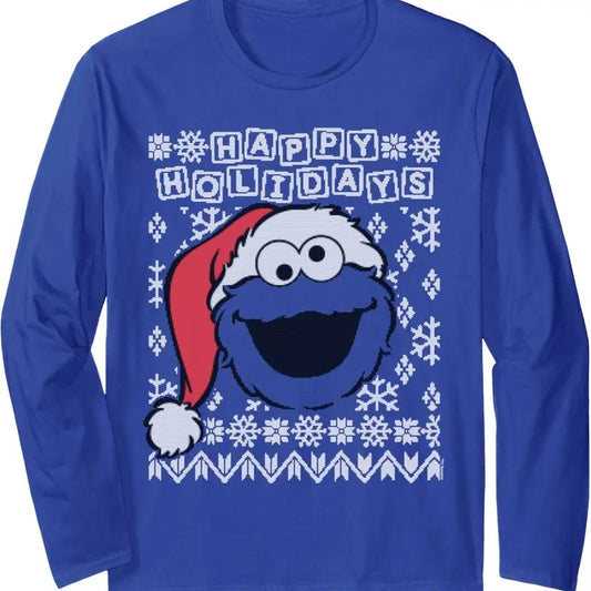 Cookie Monster Ugly Christmas Long Sleeve T-Shirt