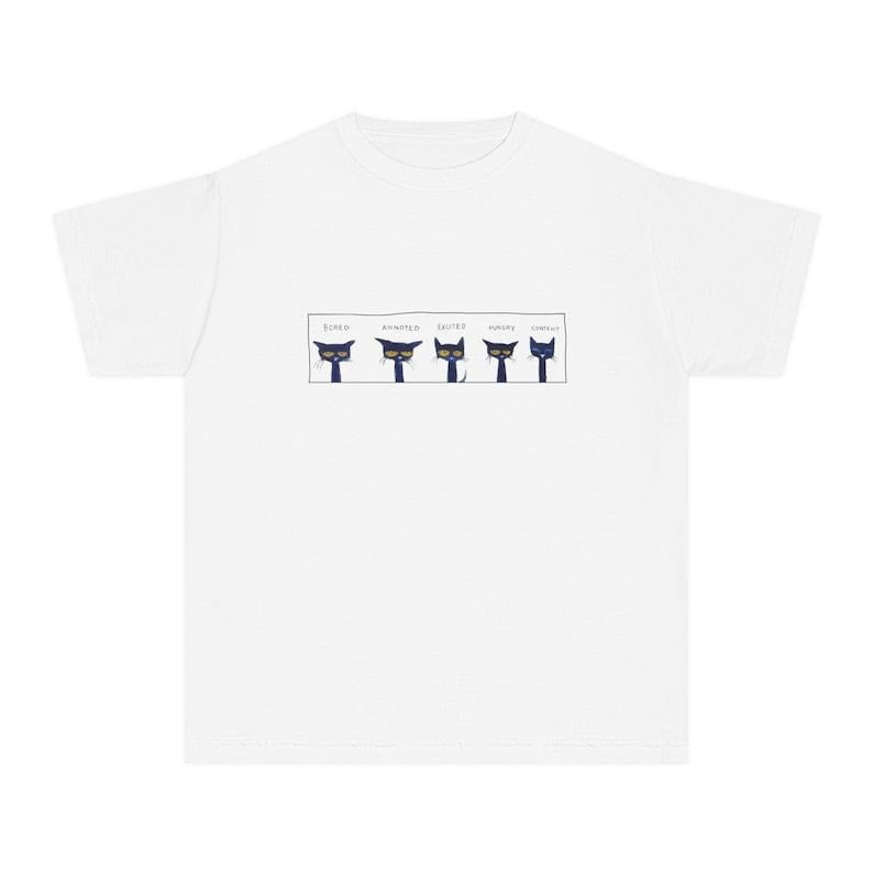 Cool Cat Moods Baby Tee, Cartoon Vintage Y2k Top, Goth Punk Baby Tee, Cute Baby Tee, 90s Retro Graphic Top, Grunge Aesthetic Cotton Fashion