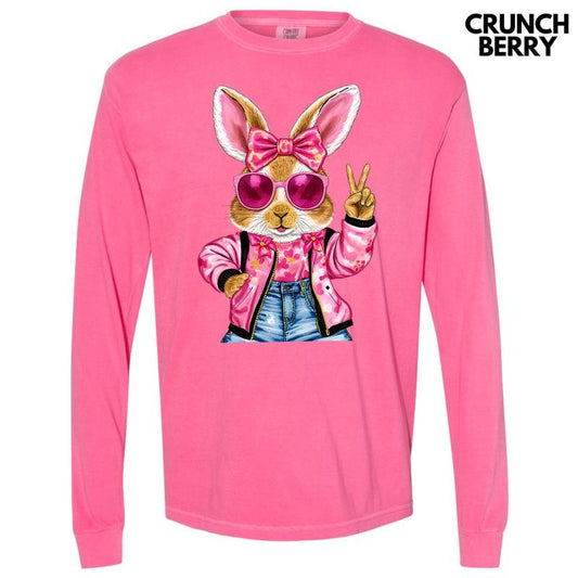 Cool Girl Bunny Long Sleeve Comfort Colors T-Shirt 'NLB'